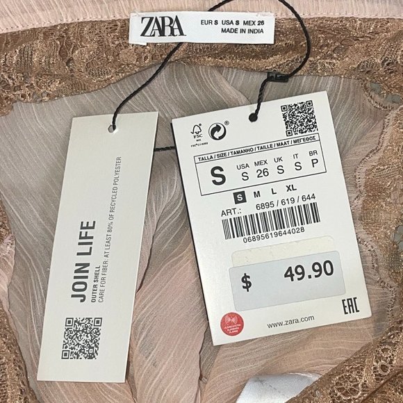 Womens Zara Combined Lace Top - Picture 7 of 8